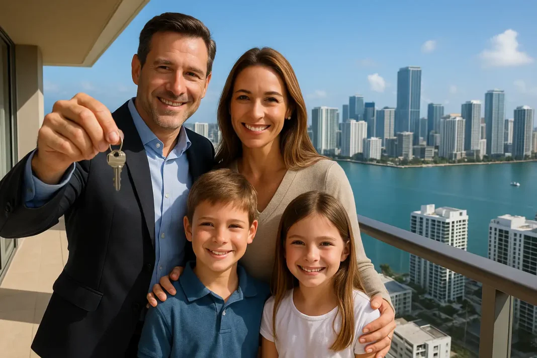Familia investindo eem apartamento de luxo em Miami