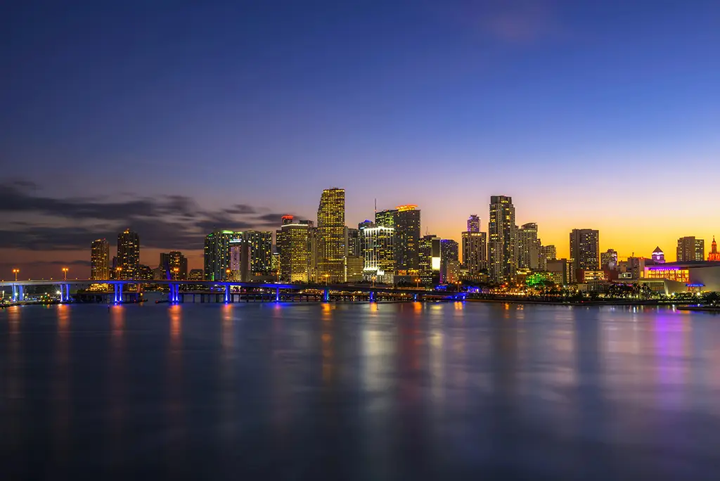 Downtown Miami Skyline and Biscayne  Bay