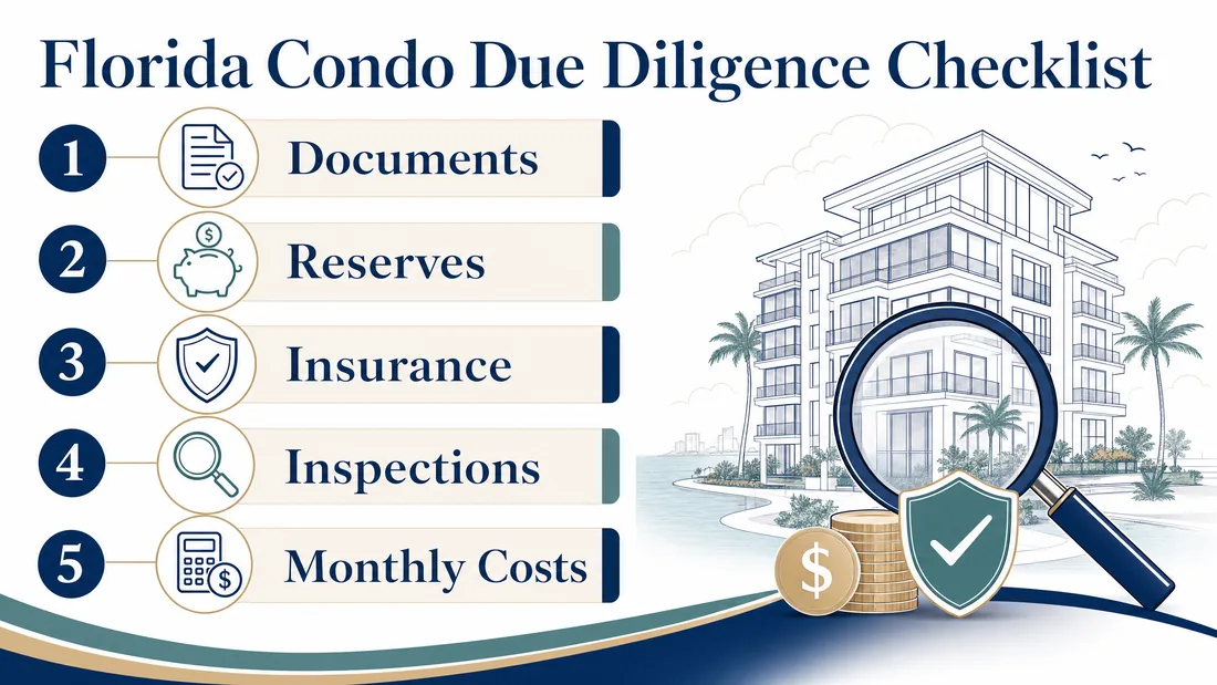 Florida Condo Due Diligence: What Buyers Should Review Before Choosing a Building — infographic.