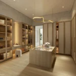 Conceptual rendering of the primary walk-in closet at The Longevity Penthouse in Rivage Bal Harbour